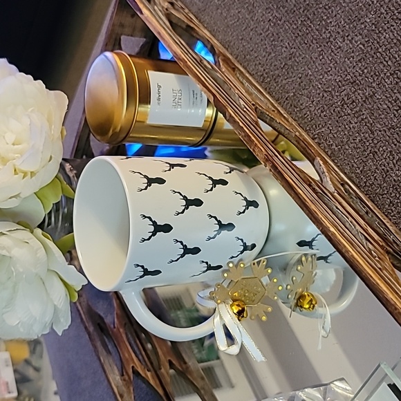 Other - Holly & Joy Christmas Stag Reindeer Head Design Coffee / Tea Mug Cup New!